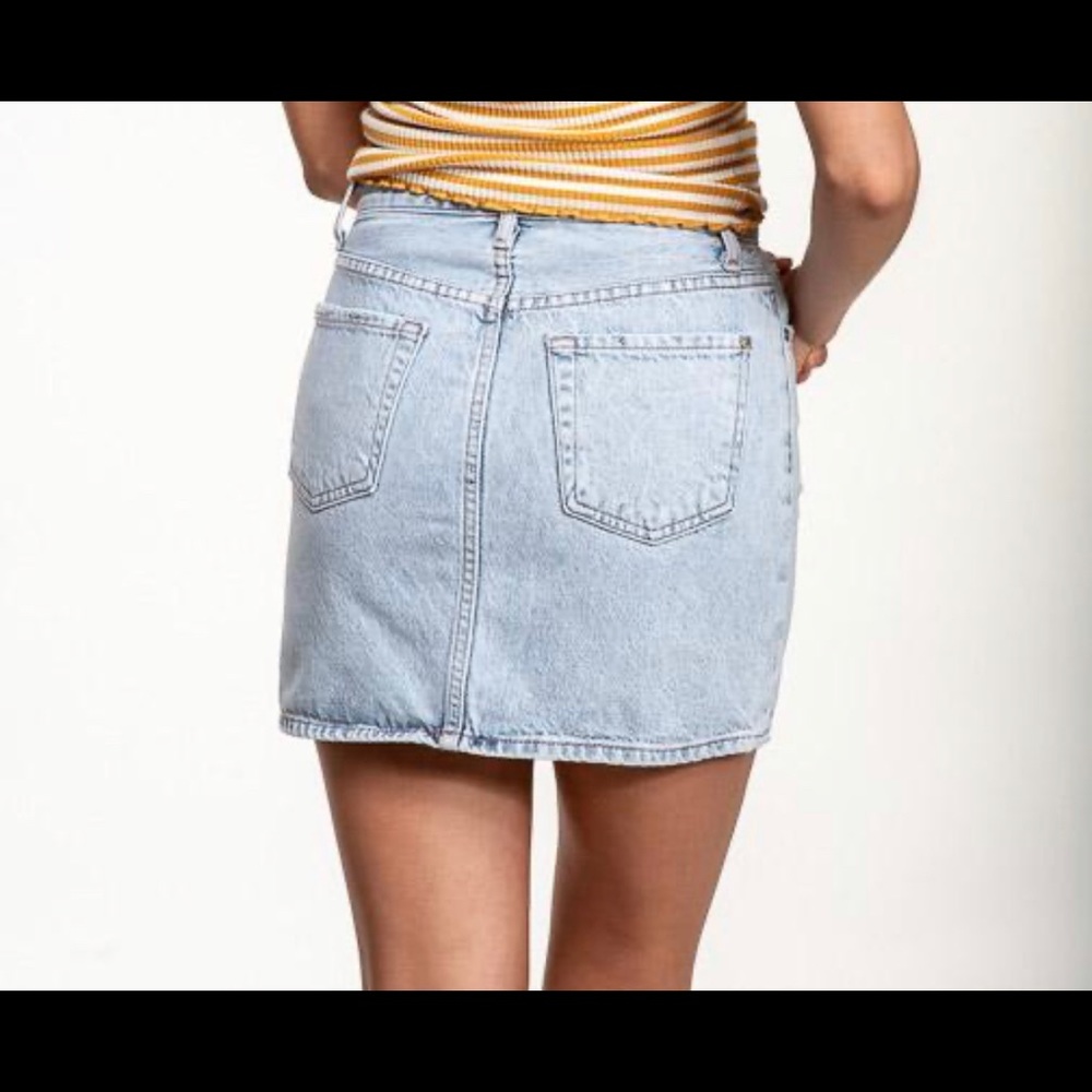 7FORALLMANKIND MINI BLEACHED DENIM SKIRT - Picture 5 of 5